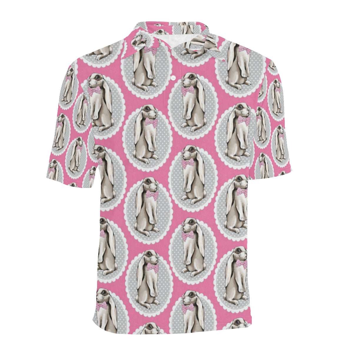 Rabbit Pattern Print Design RB019 Men Polo Shirt