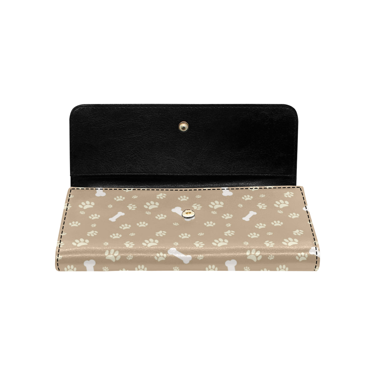 Dog Bone Paw Pattern Print Design 01 Women's Trifold Wallet