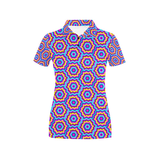 Optical illusion Techno Movement Women's Polo Shirt