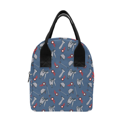 Equestrian Equipment Background Insulated Lunch Bag