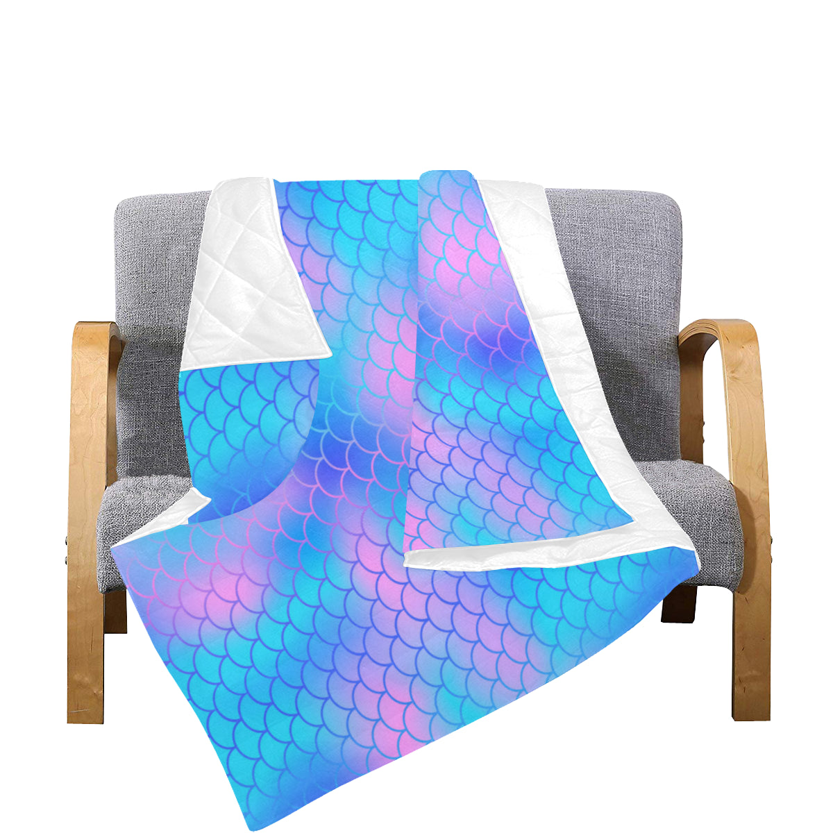 Mermaid Scales Pattern Print Design 04 Premium Quilt
