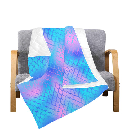 Mermaid Scales Pattern Print Design 04 Premium Quilt
