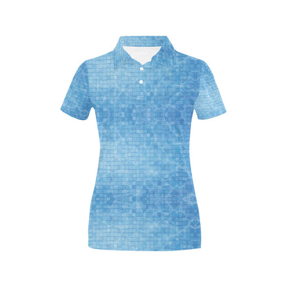 Swimming Pool Print Design LKS302 Women's Polo Shirt