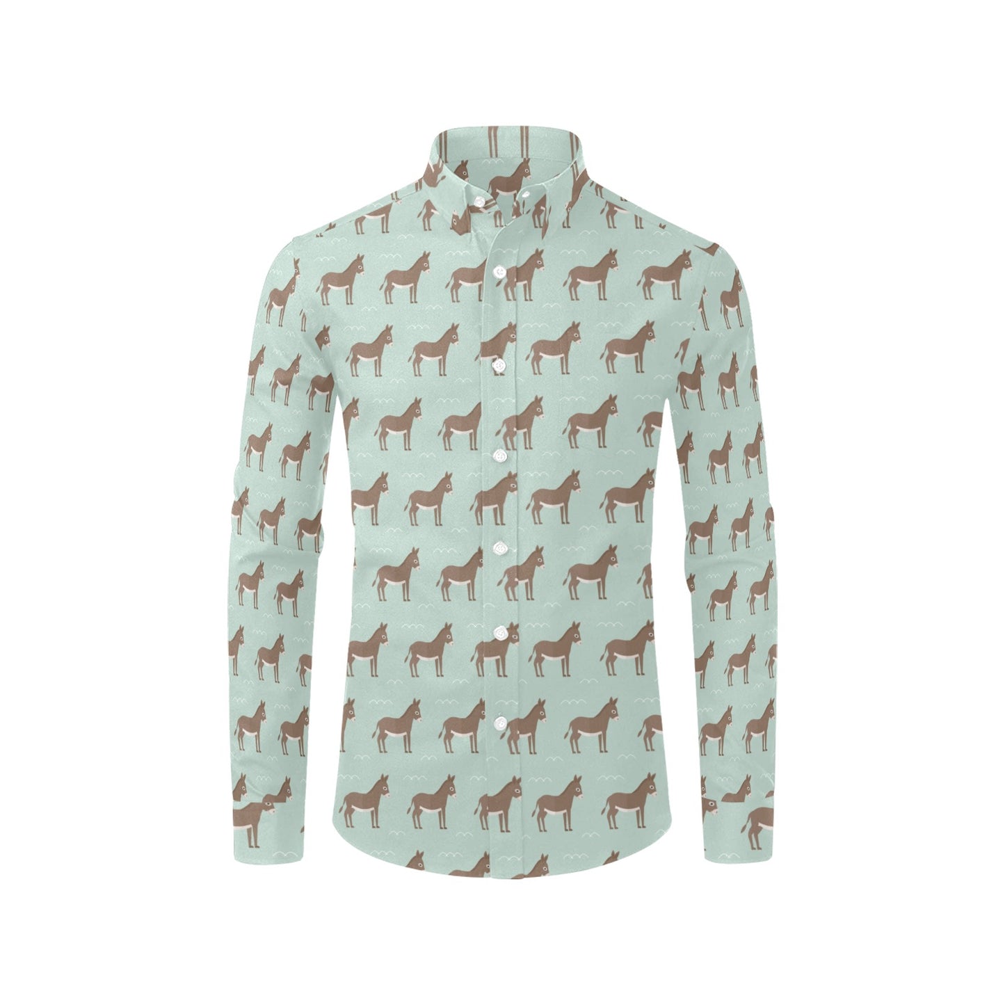 Donkey Print Design LKS402 Men's Long Sleeve Dress Shirt