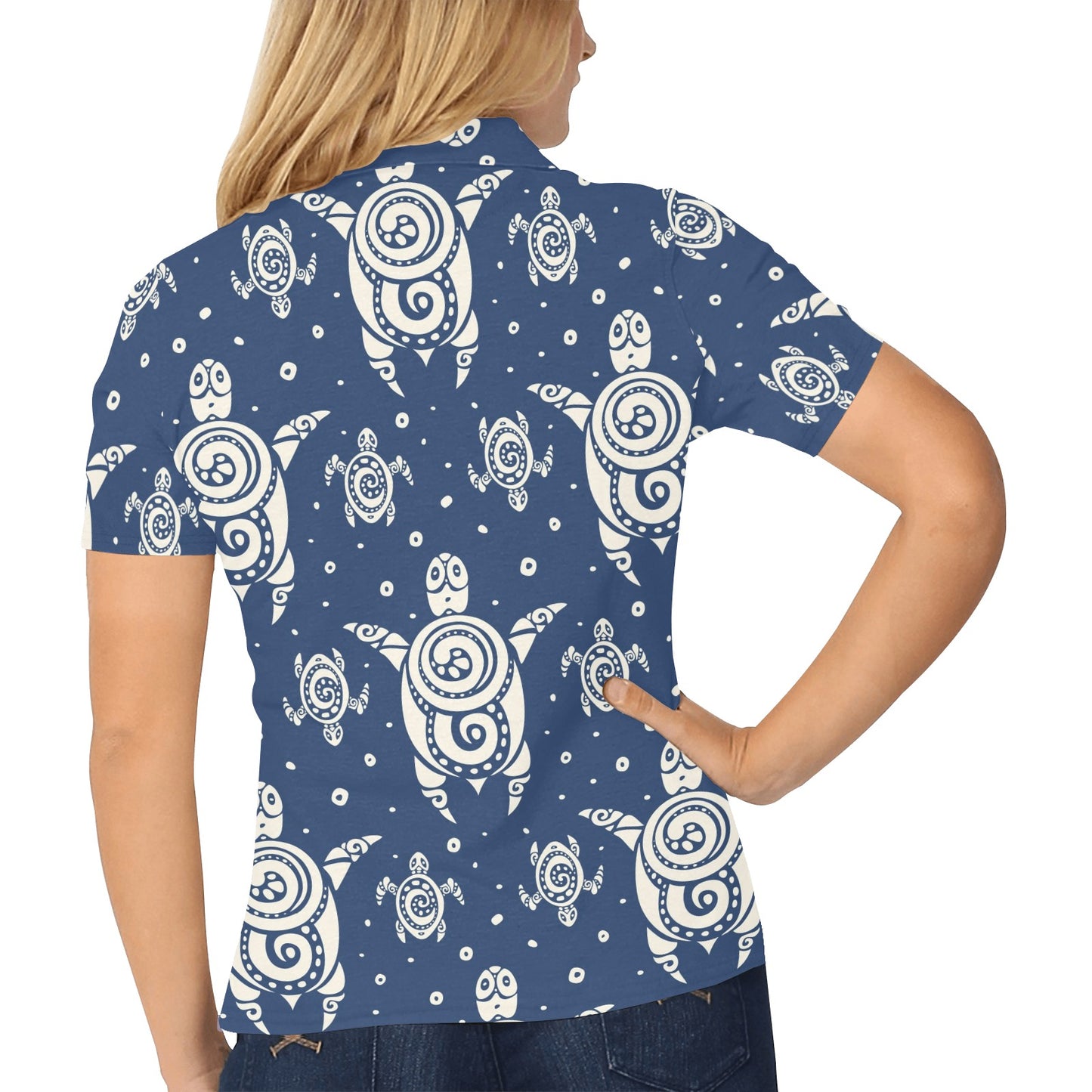 Sea Turtle Tribal Women's Polo Shirt