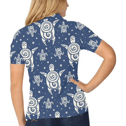 Sea Turtle Tribal Women's Polo Shirt