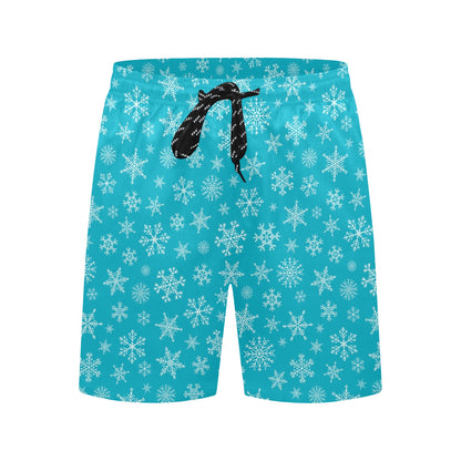 Snowflake Print Design LKS304 Men's Swim Trunks Beach Shorts