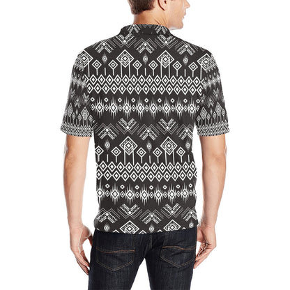 Tribal Pattern Print Design LKS304 Men Polo Shirt