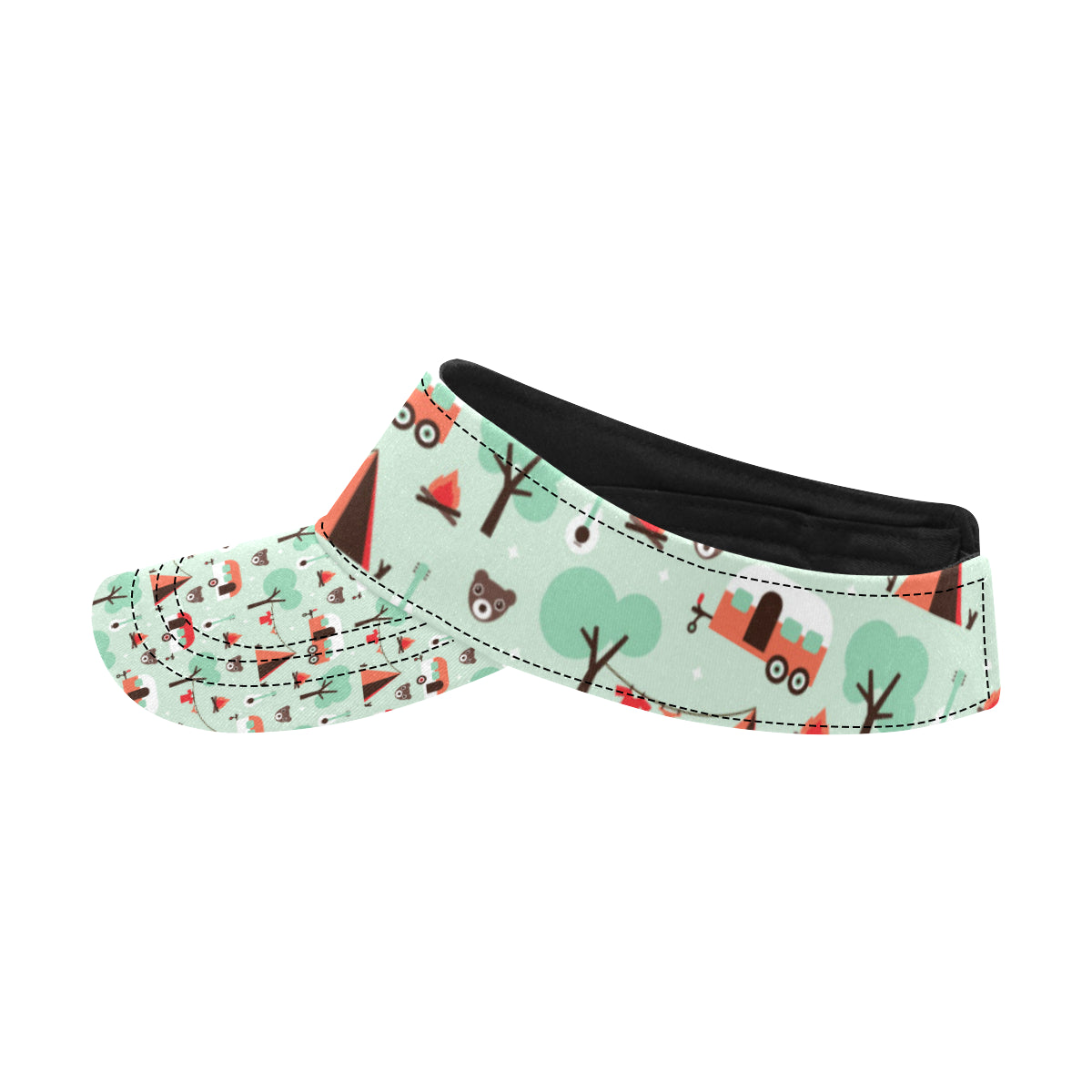 Camper Tent Pattern Print Design 01 Unisex Sun Visor