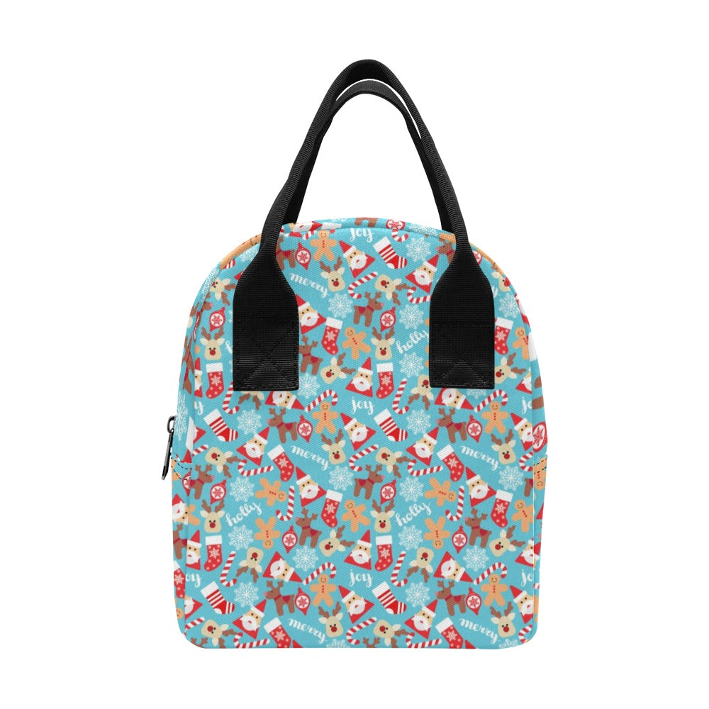 Santa Christmas Themed Print Design LKS306 Insulated Lunch Bag