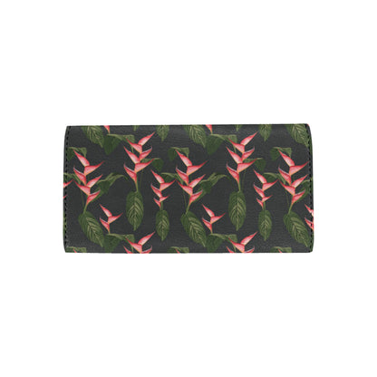 Heliconia Pattern Print Design HL07 Women's Trifold Wallet