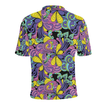 Psychedelic Pattern Print Design A04 Men Polo Shirt