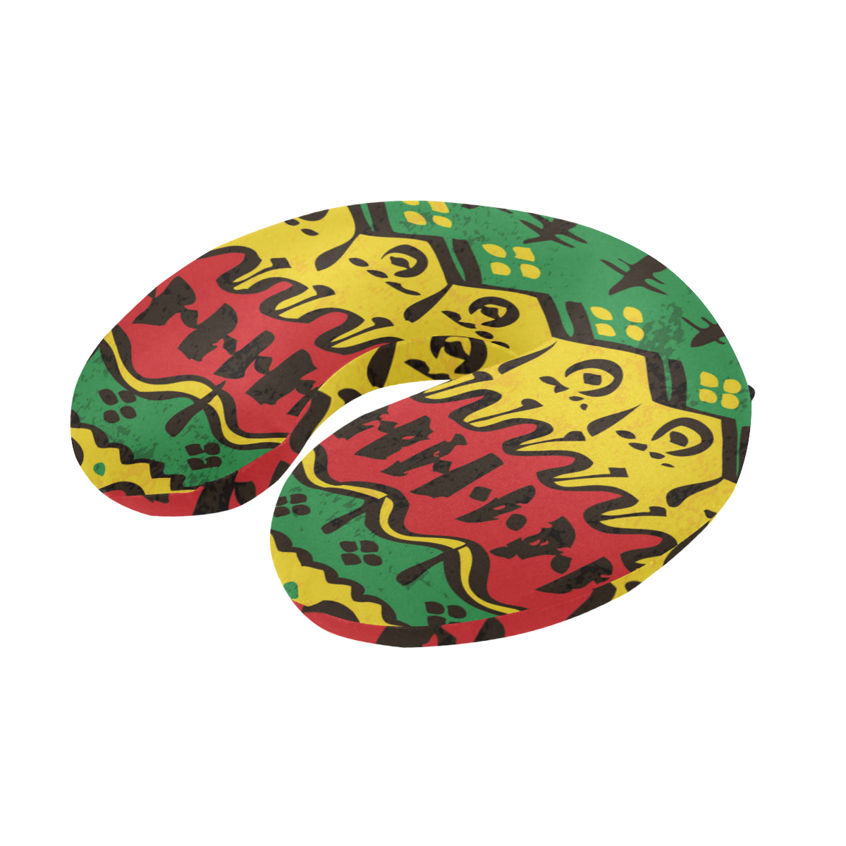 Rasta Pattern Print Design A01 U-Shaped Travel Neck Pillow