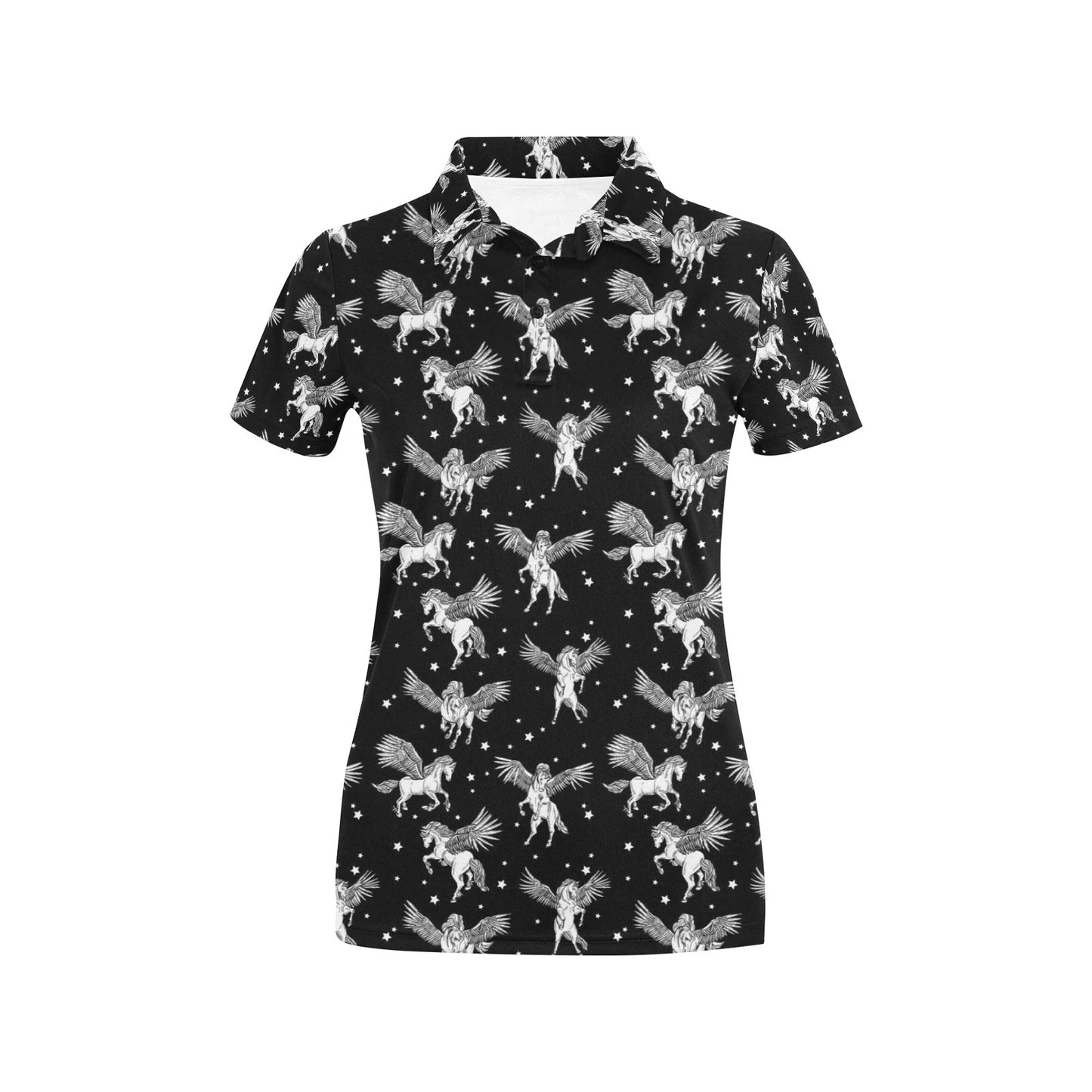 Pegasus Pattern Print Design 01 Women's Polo Shirt