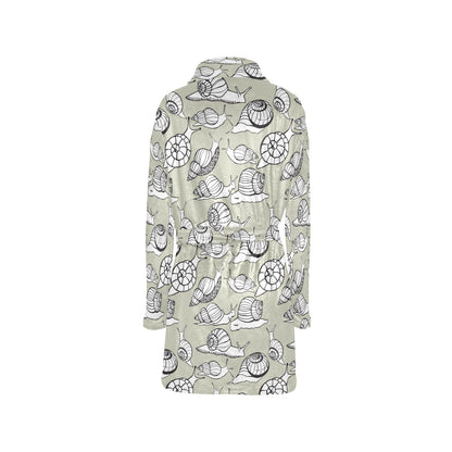 Snail Pattern Print Design 03 Women's Fleece Robe