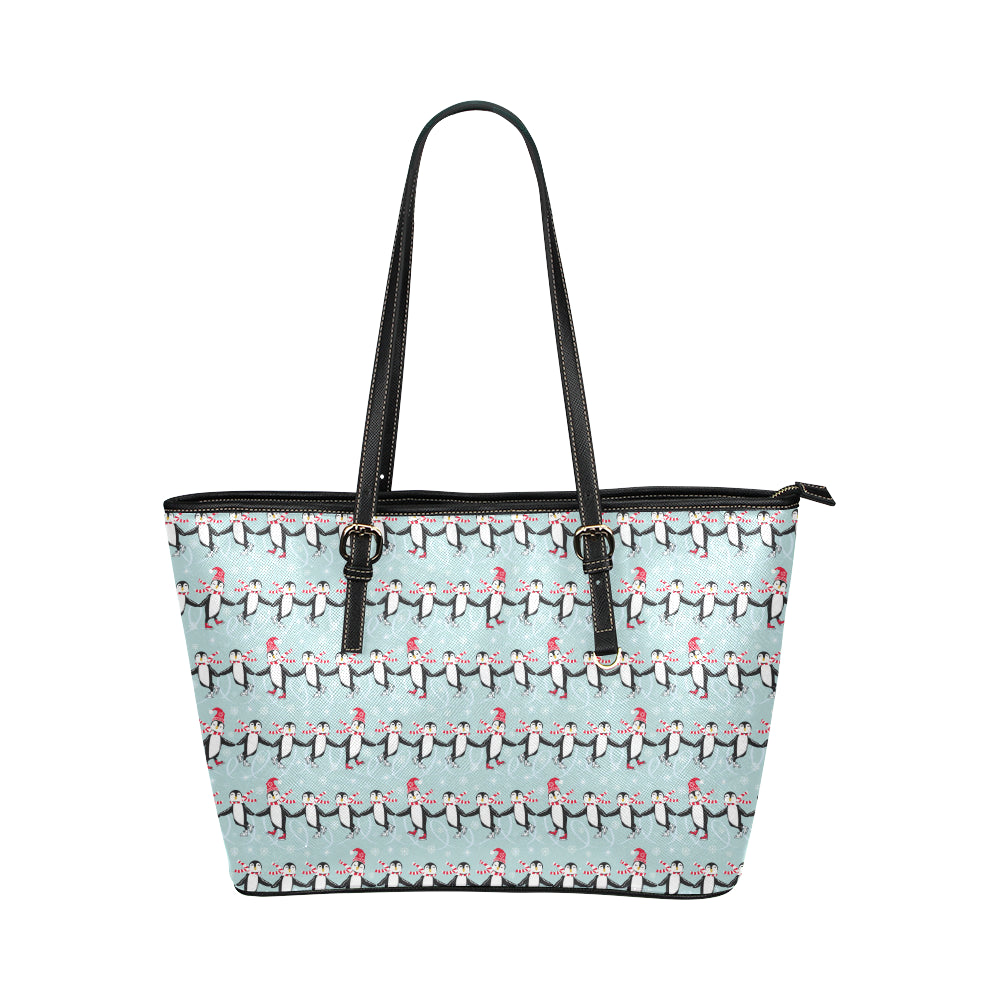 Penguin Sking Design Leather Tote Bag