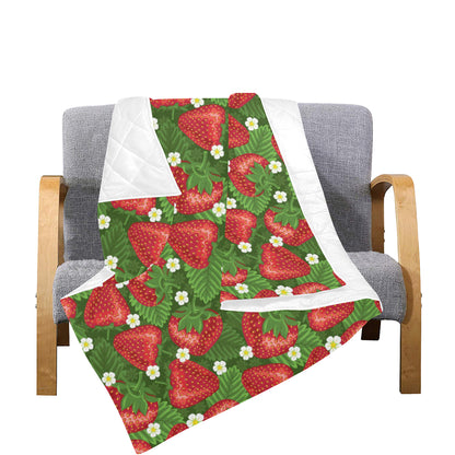 Strawberry Pattern Print Design SB05 Premium Quilt