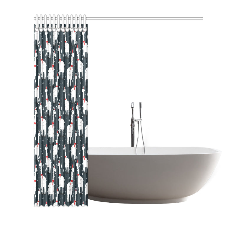 Alpaca Pattern Print Design 04 Shower Curtain