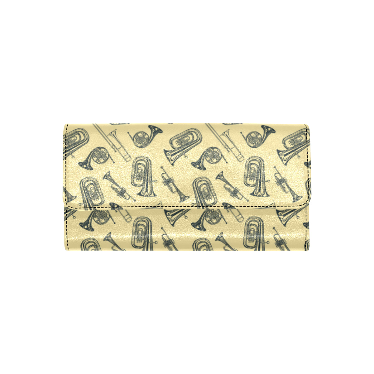 Tuba Pattern Print Design 01 Women's Trifold Wallet