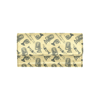 Tuba Pattern Print Design 01 Women's Trifold Wallet