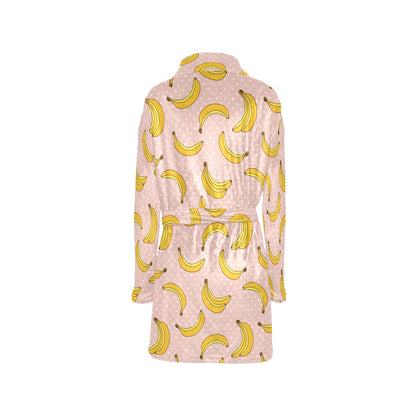 Banana Pattern Print Design BA06 Women's Fleece Robe