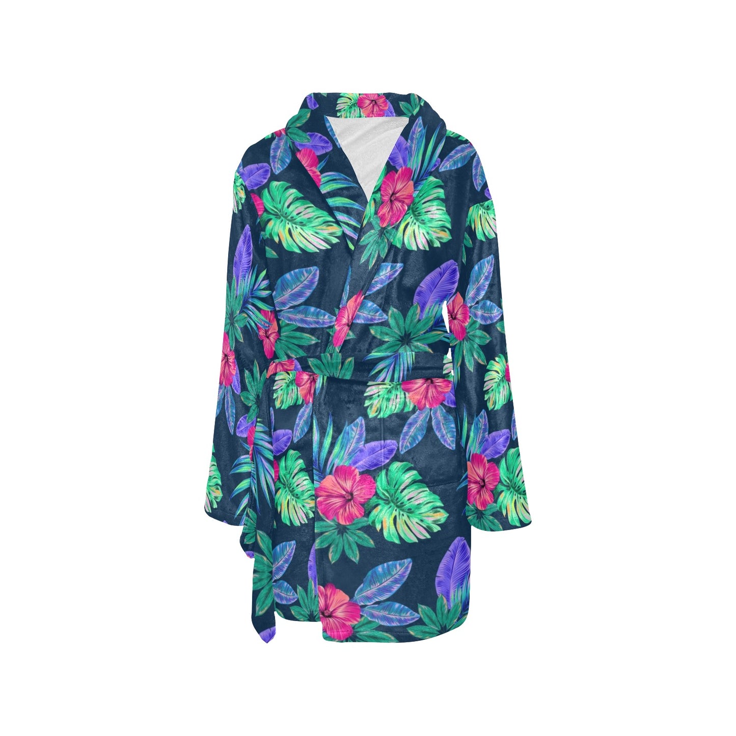 Tropical Flower Pattern Print Design TF09 Women's Fleece Robe