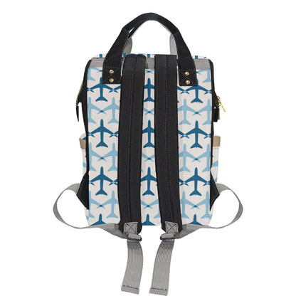 Airplane Pattern Print Design 04 Diaper Bag Backpack