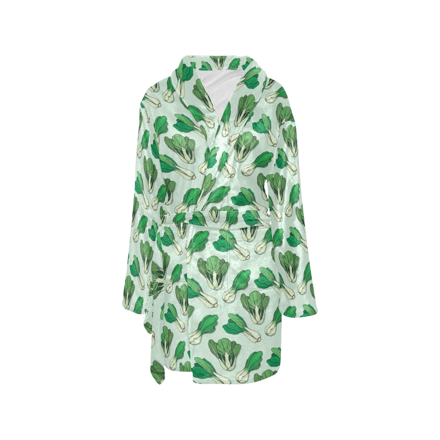 Bok Choy Pattern Print Design 01 Women's Fleece Robe