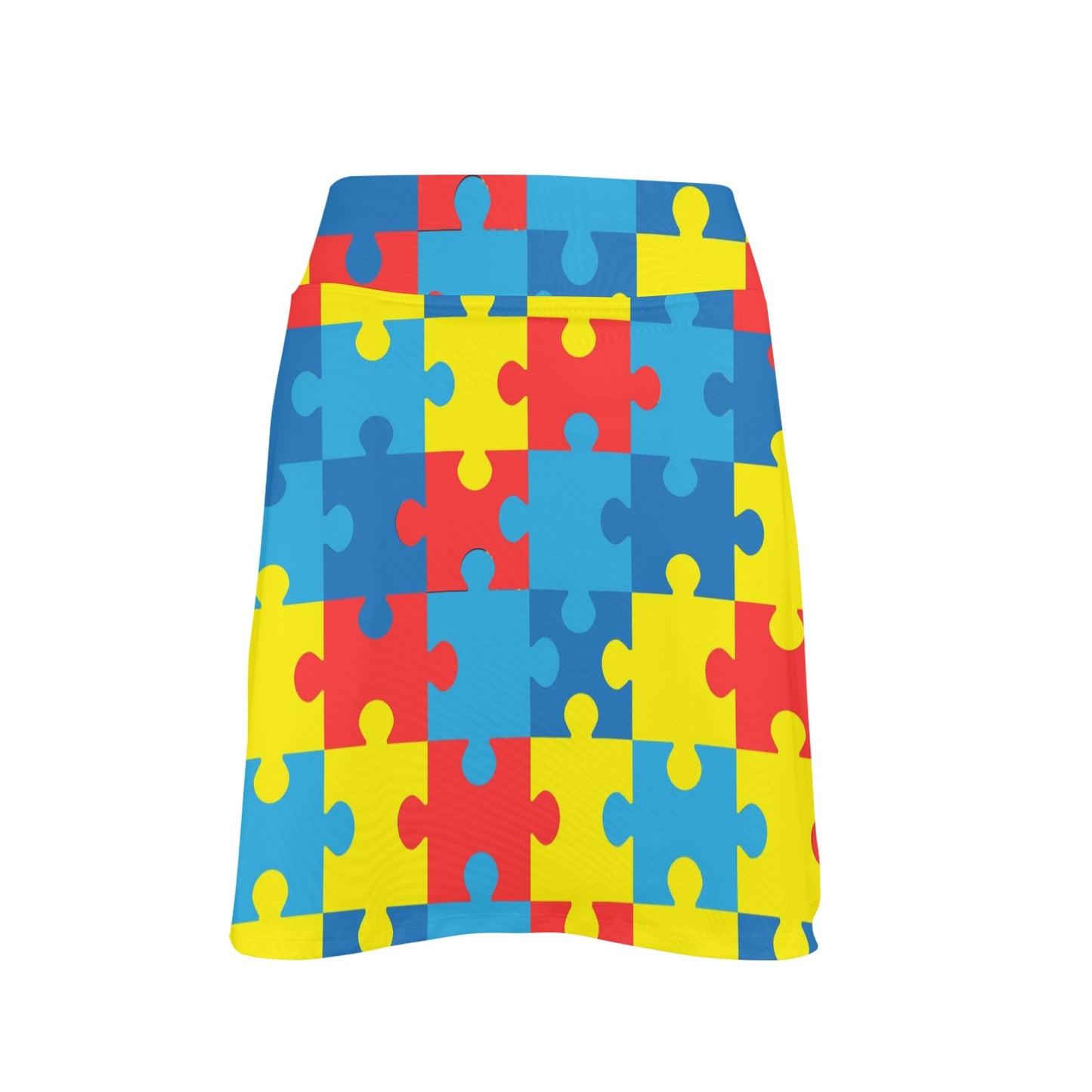 Autism Awareness Puzzles Design Print 17" Golf & Pickleball Skort with Pockets