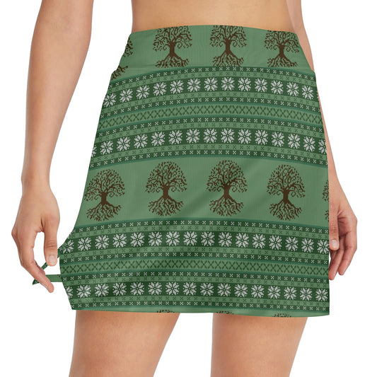 Tree Of Life Knit Style Print Design LKS301 17" Golf & Pickleball Skort with Pockets