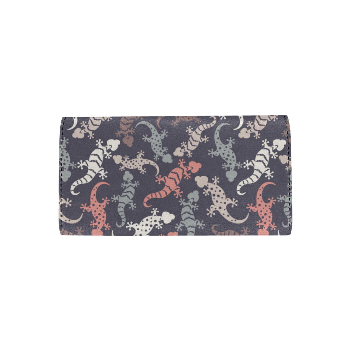 Gecko Pattern Print Design 02 Women's Trifold Wallet