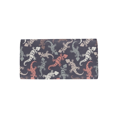 Gecko Pattern Print Design 02 Women's Trifold Wallet