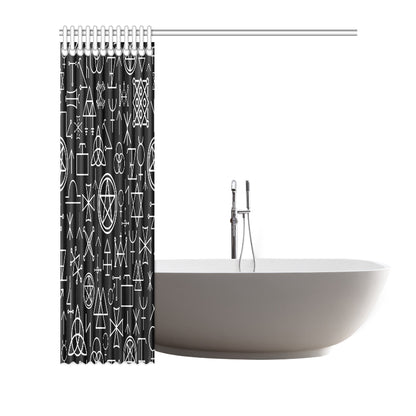 Pentagram Pattern Print Design A02 Shower Curtain