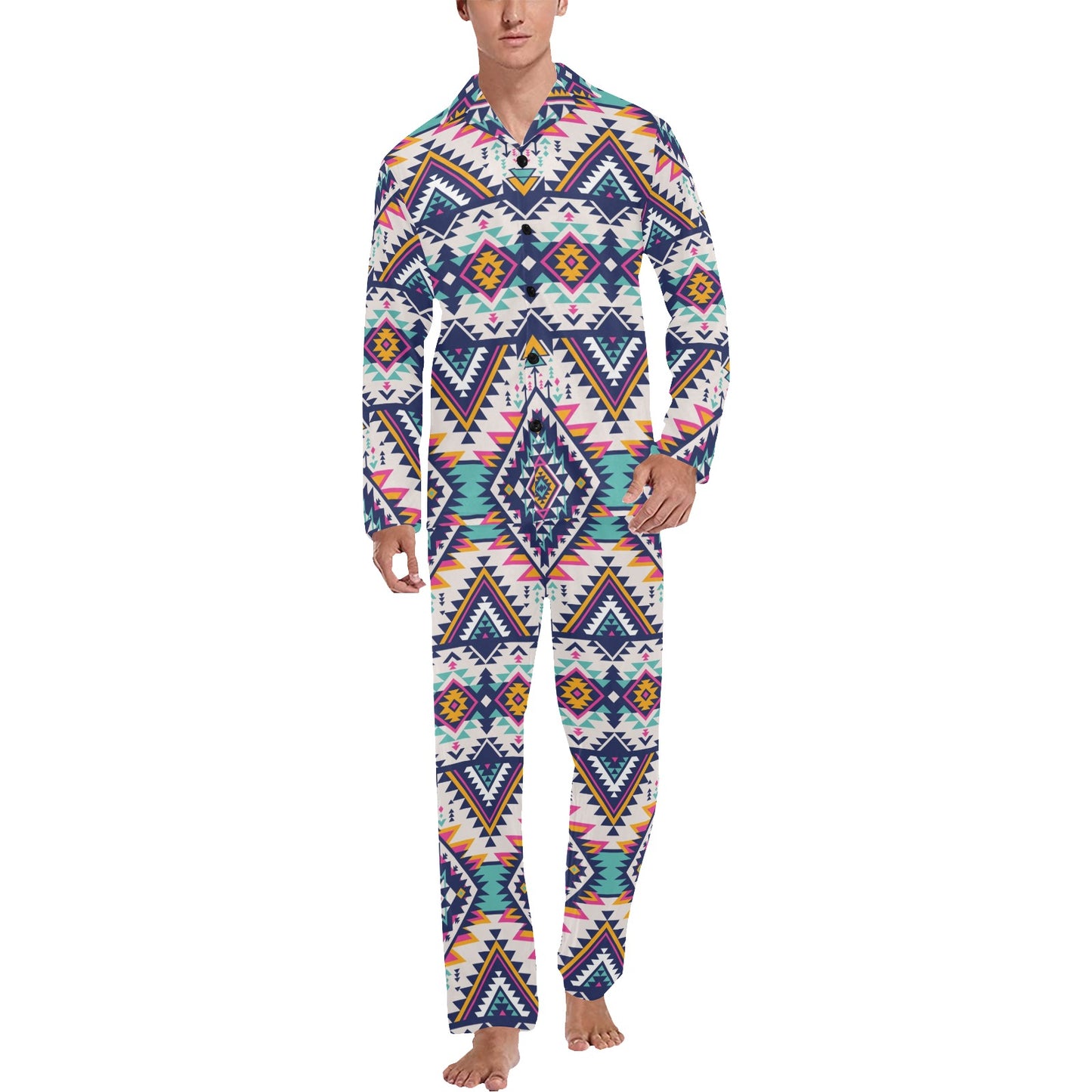 Tribal Aztec native american Men's Long Pajama Set