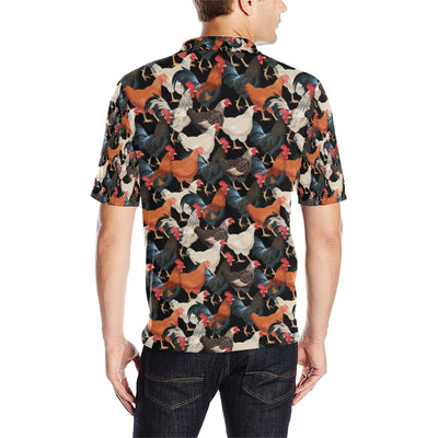 Chicken Print Pattern Men Polo Shirt