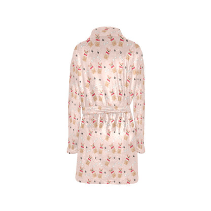 Chihuahua Pattern Print Design 04 Women's Fleece Robe