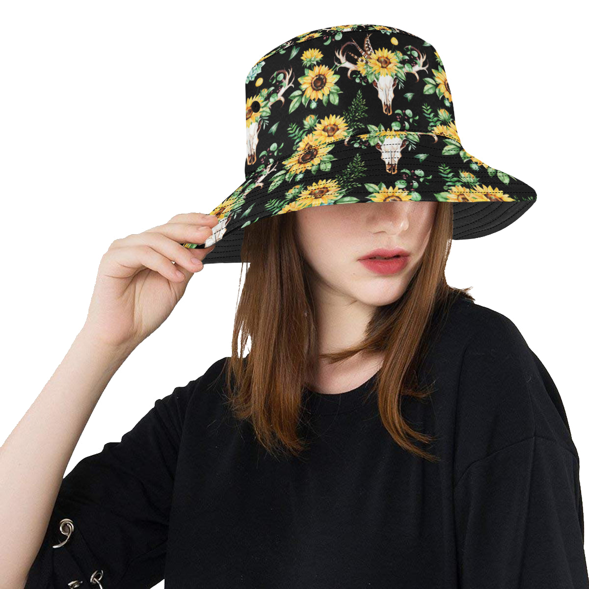 Sunflower Pattern Print Design SF08 Unisex Bucket Hat