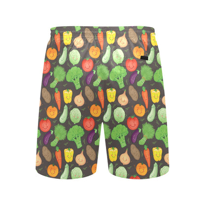 Vegan Funny Themed Design Print Men's Swim Trunks Beach Shorts