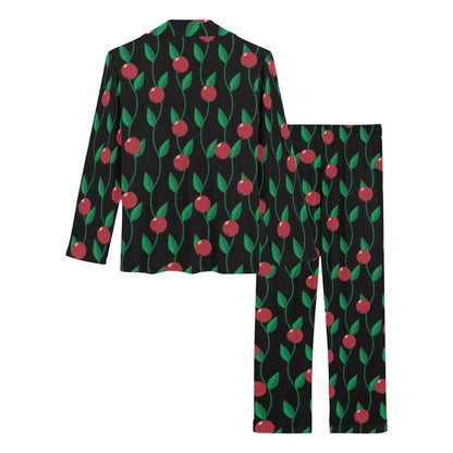 Cranberry Pattern Print Design CB01 Women's Long Pajama Set