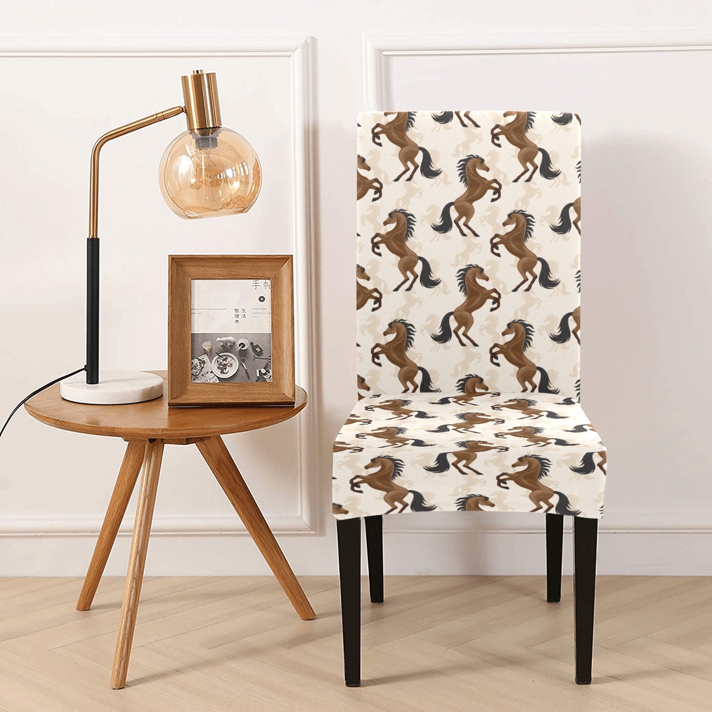 Horse Print Design LKS308 Dining Chair Slipcover