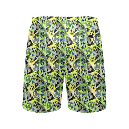 Soccer Ball Themed Print Pattern Men's Swim Trunks Beach Shorts