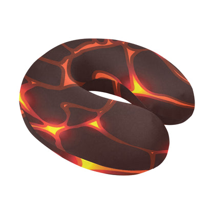 Lava Pattern Print Design 02 U-Shaped Travel Neck Pillow