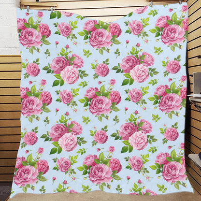 Rose Pink Pattern Print Design RO08 Premium Quilt