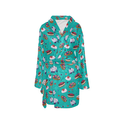 Cake Pattern Print Design 07 Women's Fleece Robe