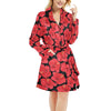 Hibiscus Red Pattern Print Design LKS306 Women's Fleece Robe