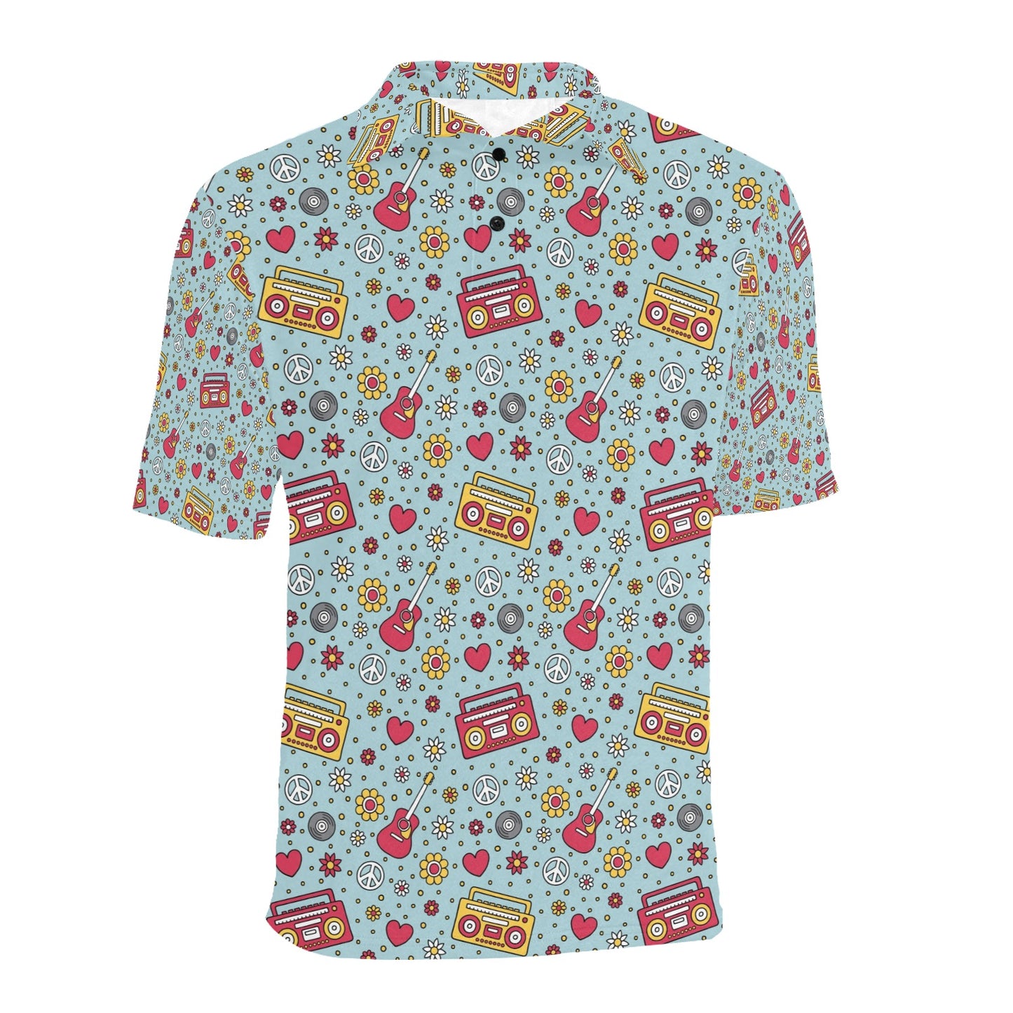 Hippie Print Design LKS307 Men Polo Shirt