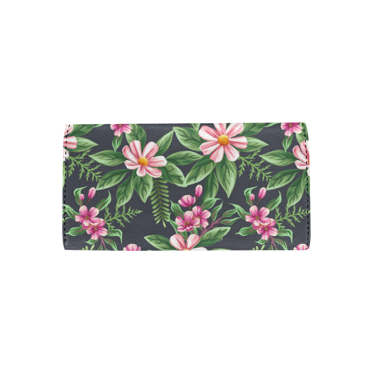 Summer Floral Pattern Print Design SF010 Women's Trifold Wallet