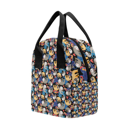 Sloth Cartoon Design Themed Print Insulated Lunch Bag