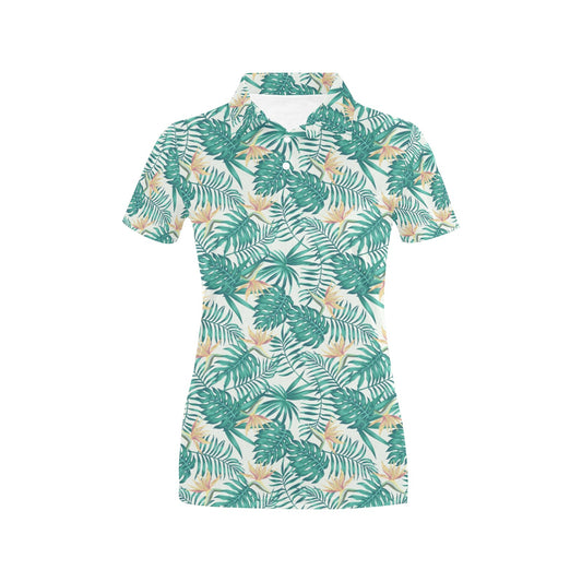 Bird Of Paradise Pattern Print Design 05 Women's Polo Shirt