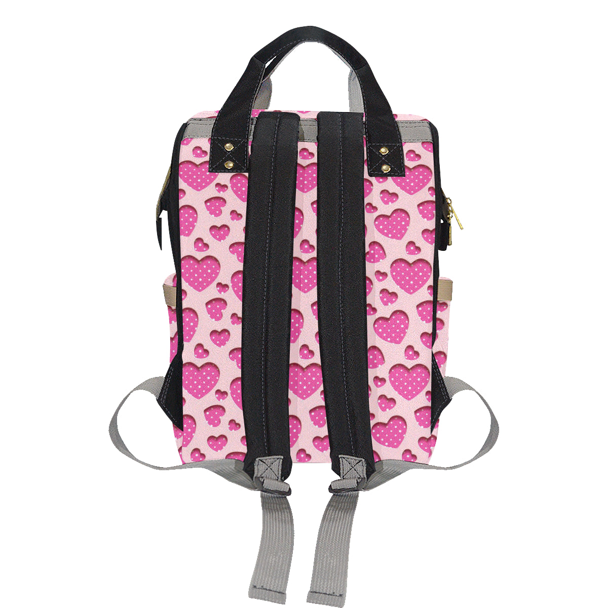 Heart Pink Pattern Print Design HE06 Diaper Bag Backpack